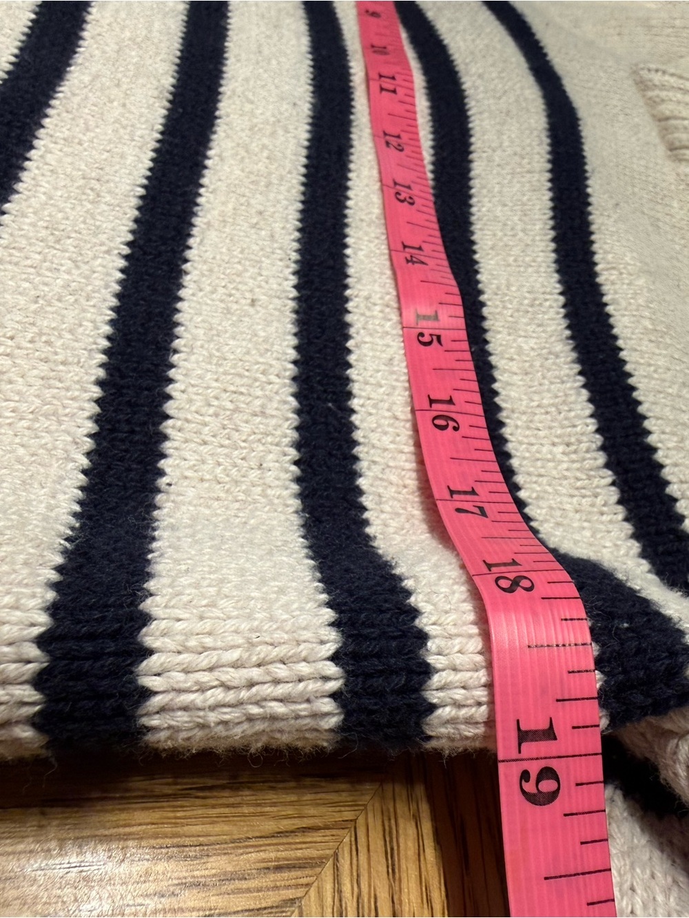 J. Crew Men’s Cream and Navy Striped Shawl Neck Sweater - Picture 2 of 10